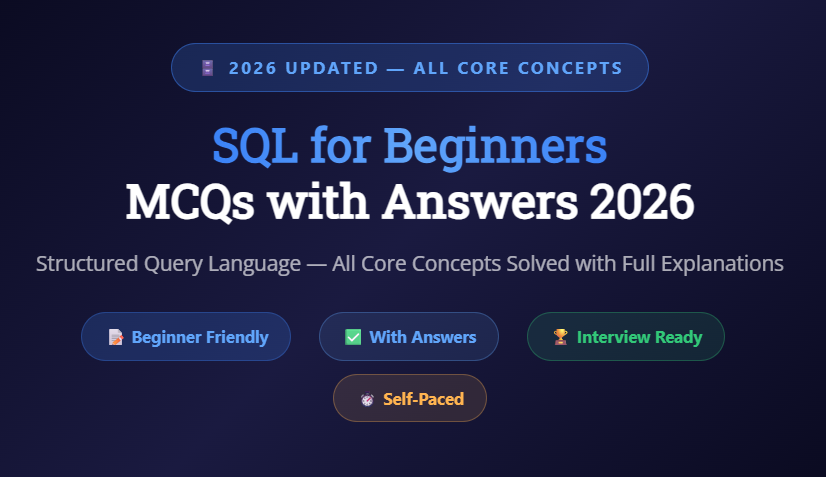 SQL for Beginners MCQs with Answers