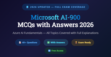 Microsoft AI-900 MCQs with Answers 2026