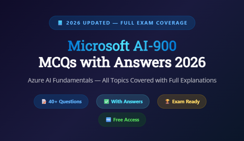 Microsoft AI-900 MCQs with Answers 2026