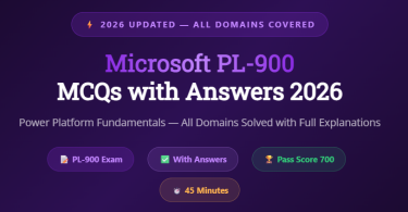Microsoft PL-900 MCQs with Answers - Feature Image -mcqstop
