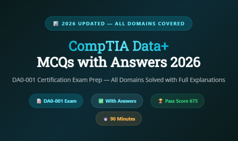 CompTIA Data+ MCQs with Answers-Featureimage-mcqstop