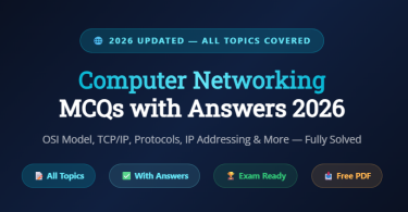 Computer Networking MCQs with Answers 2026 - Featureimage - mcqstop.com