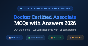 Docker Certified Associate MCQs with Answers - Featureimage-mcqstop