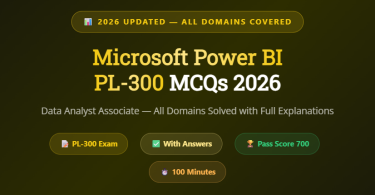 Microsoft Power BI PL-300 MCQs with Answers -Featureimage-mcqstop