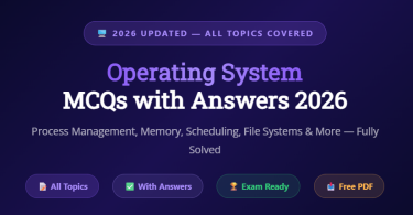 Operating System MCQs with Answers 2026 - Featureimage - mcqstop.com