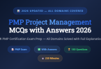 PMP Project Management Professional MCQs with Answers 2026 - Featureimage - mcqstop.com