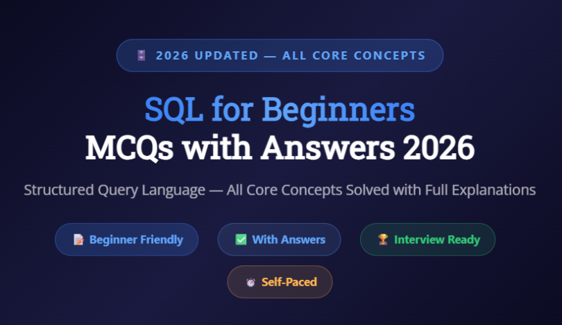 SQL for Beginners MCQs with Answers - Featureimage -mcqstop