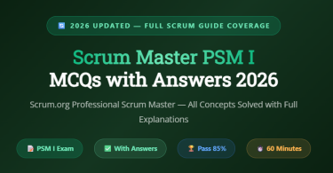 Scrum Master PSM I MCQs with Answers -Featureimage-mcqstop