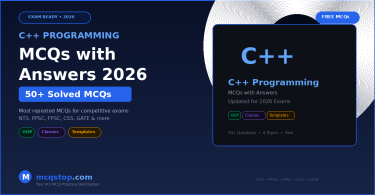 C++ Programming MCQs with answers