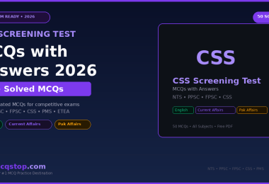CSS Screening Test MCQs with Answers