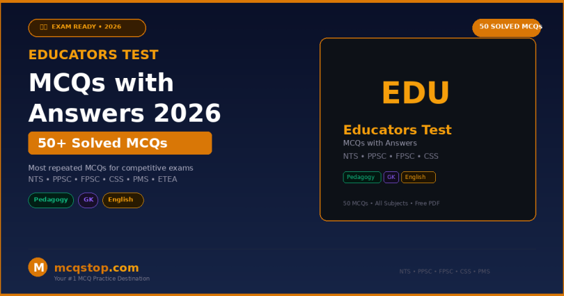 Educators Test MCQs with Answers
