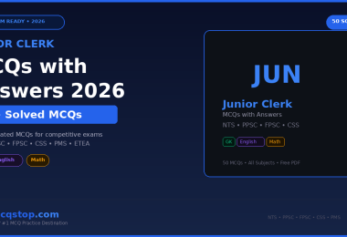 Junior Clerk MCQs with answers