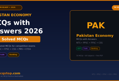 Pakistan Economy MCQs with Answers