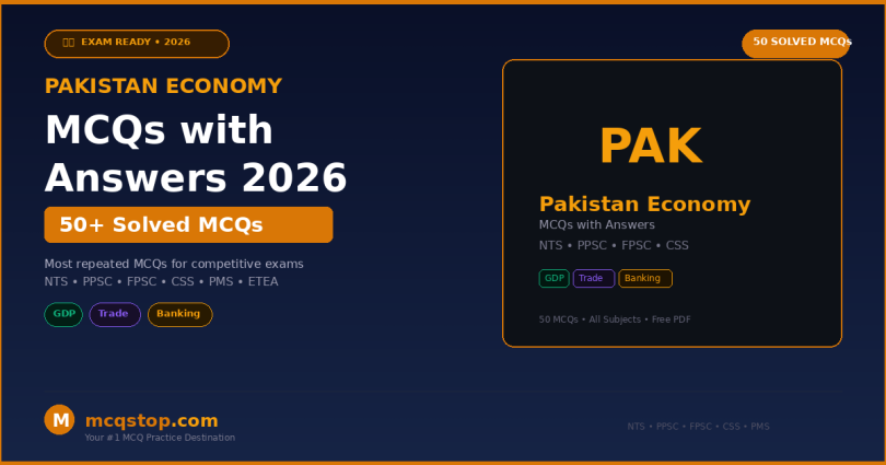 Pakistan Economy MCQs with Answers