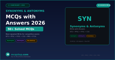 Synonyms and Antonyms MCQs with Answers